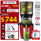 Kuvings AUTO10S red cold press slow juicer Mid-Year Sale promotion in Singapore