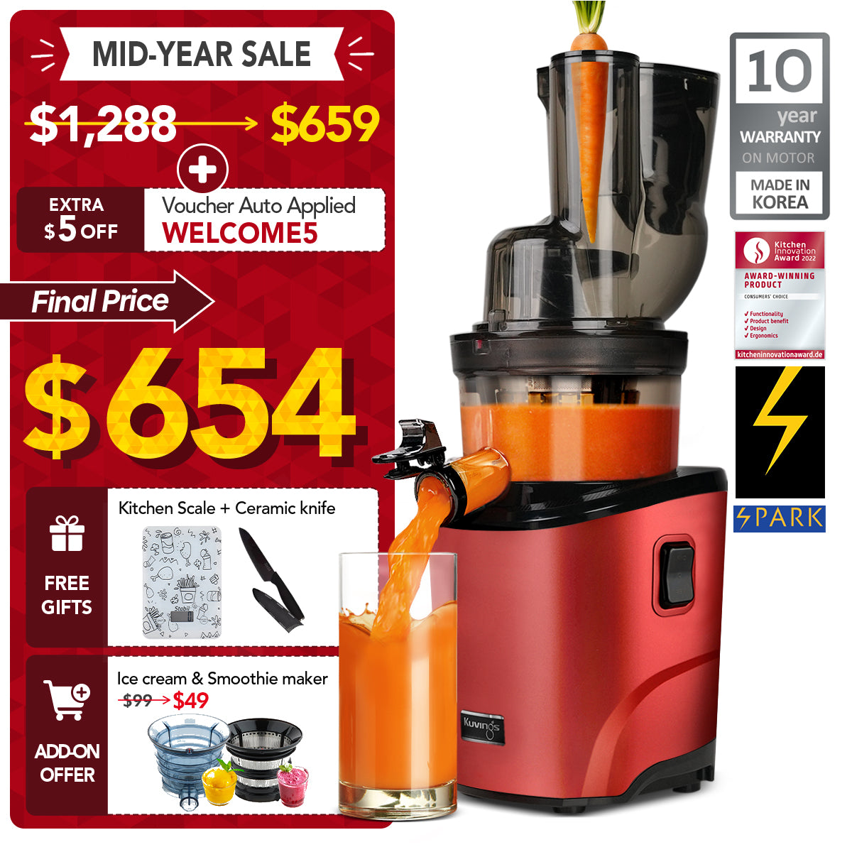 REVO830 Whole slow Juicer | Kuvings Singapore