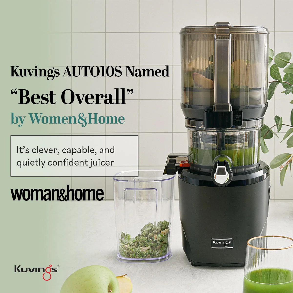 Kuvings AUTO10S slow juicer named Best Overall by woman&home